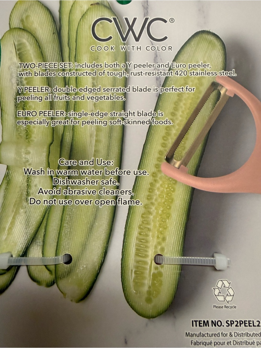 CWC - Pink 2 Piece Peeler Set - Picture 3 of 6